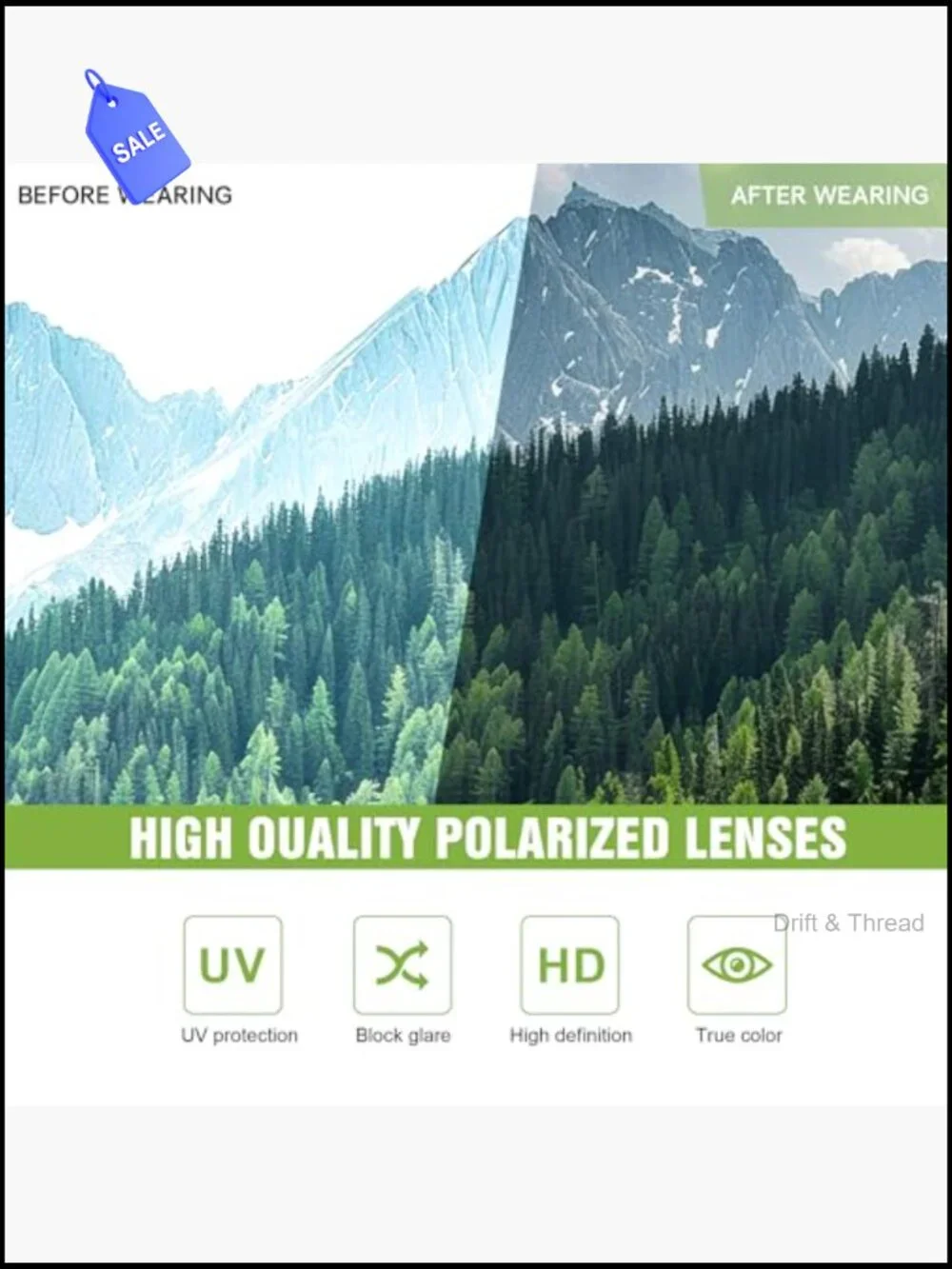 Polarized Sports Sunglasses 3 Pack Wrap Around Fishing Running Cycling Golf UV